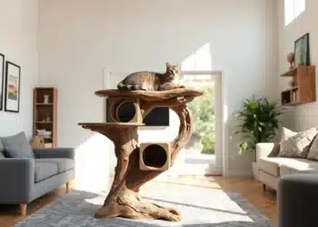 Arbre à chat en bois flotté : originalité et style