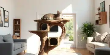 Arbre à chat en bois flotté : originalité et style